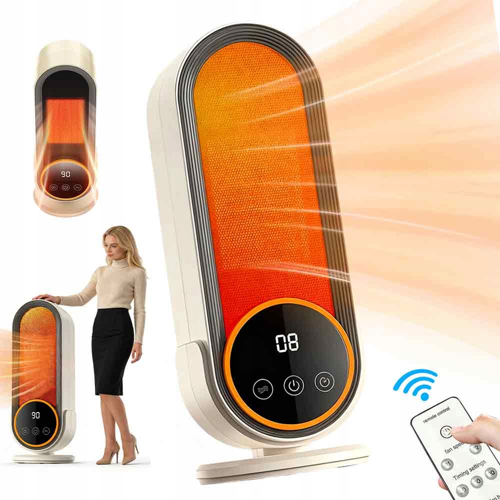 Farelka Termoventilátor Dálkové Ovládání Dotykový Displej 2 Úrovně Ohřevu Rychlý
