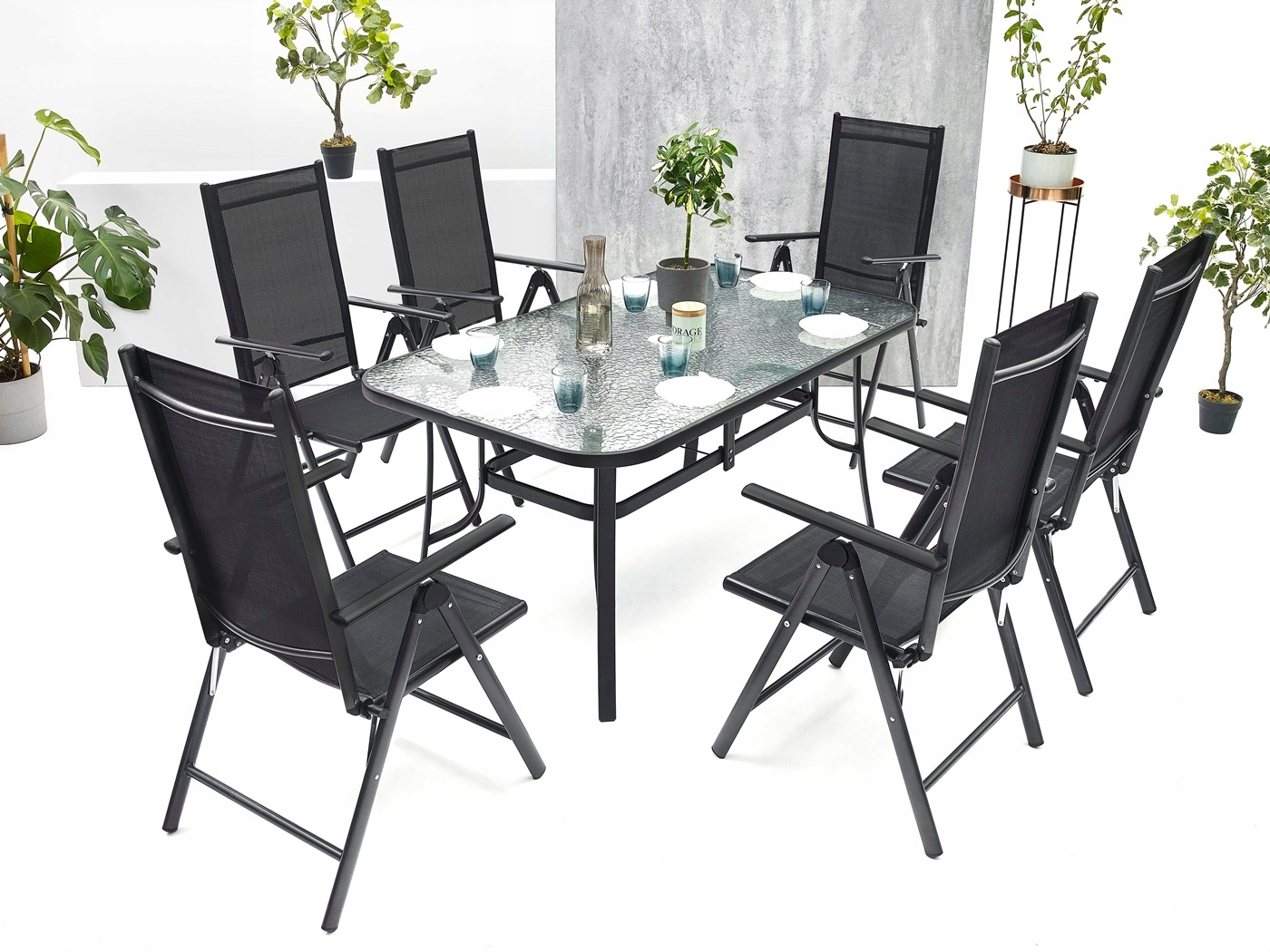 MEBLE OGRODOWE ZESTAW STÓŁ 6+1 NA TARAS BALKON