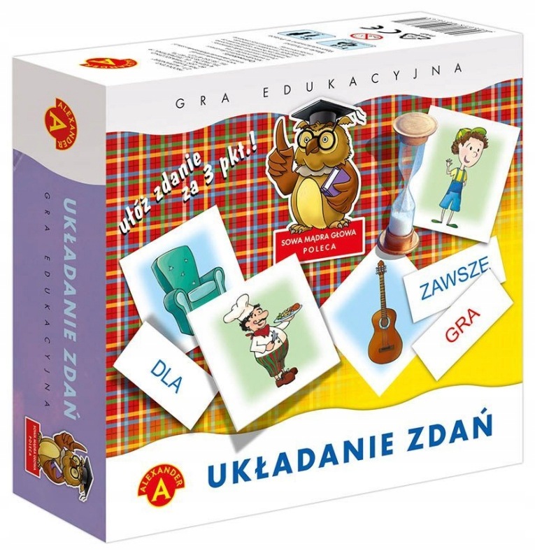 Układanie zdań Gra edukacyjna Sowa mądra głowa