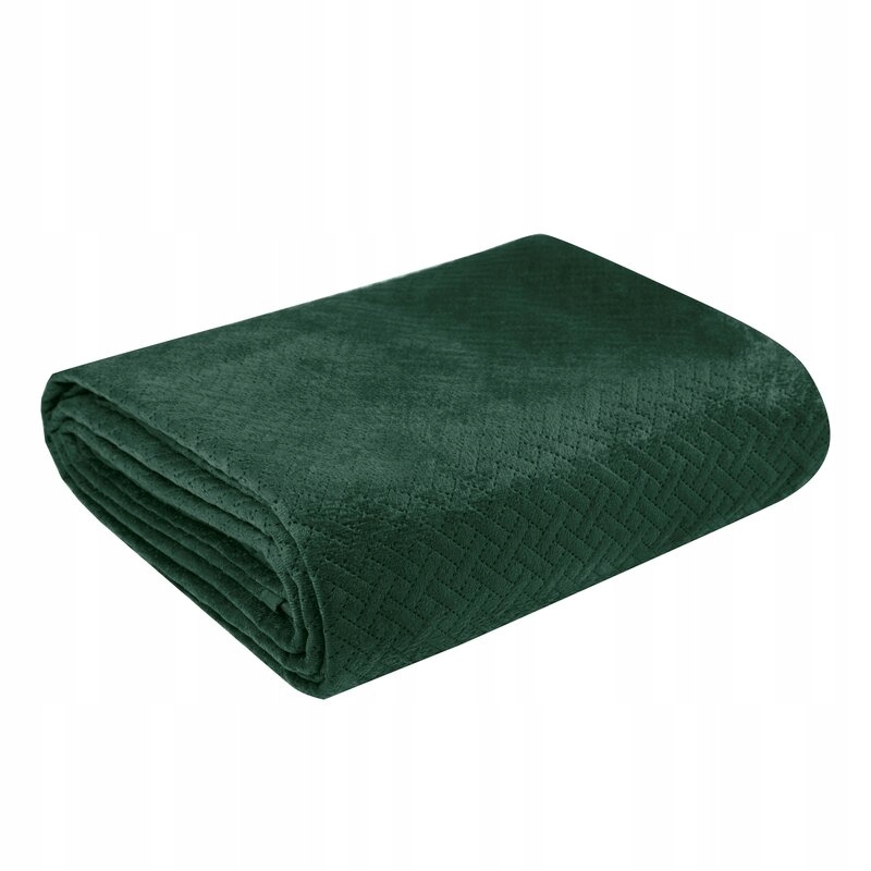 Narzuta Na Łóżko Kapa Welurowa LUIZ5 200X220 Zielona Gładka