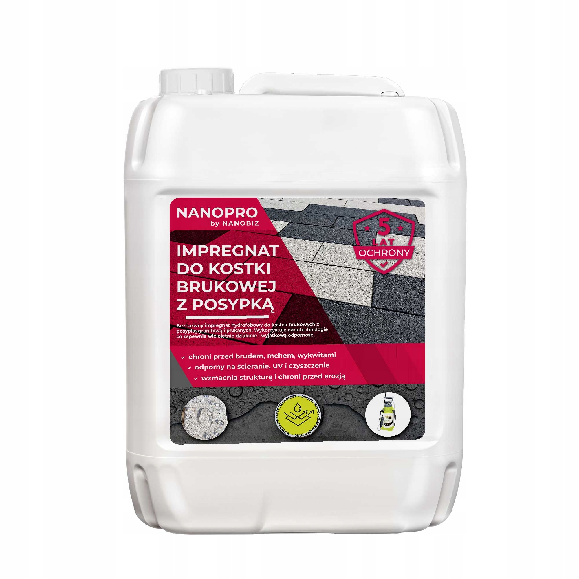 Nanopro Impregnát na oplachování dlažebních kostek 20 l 20 m2 Ochrana na 5 let