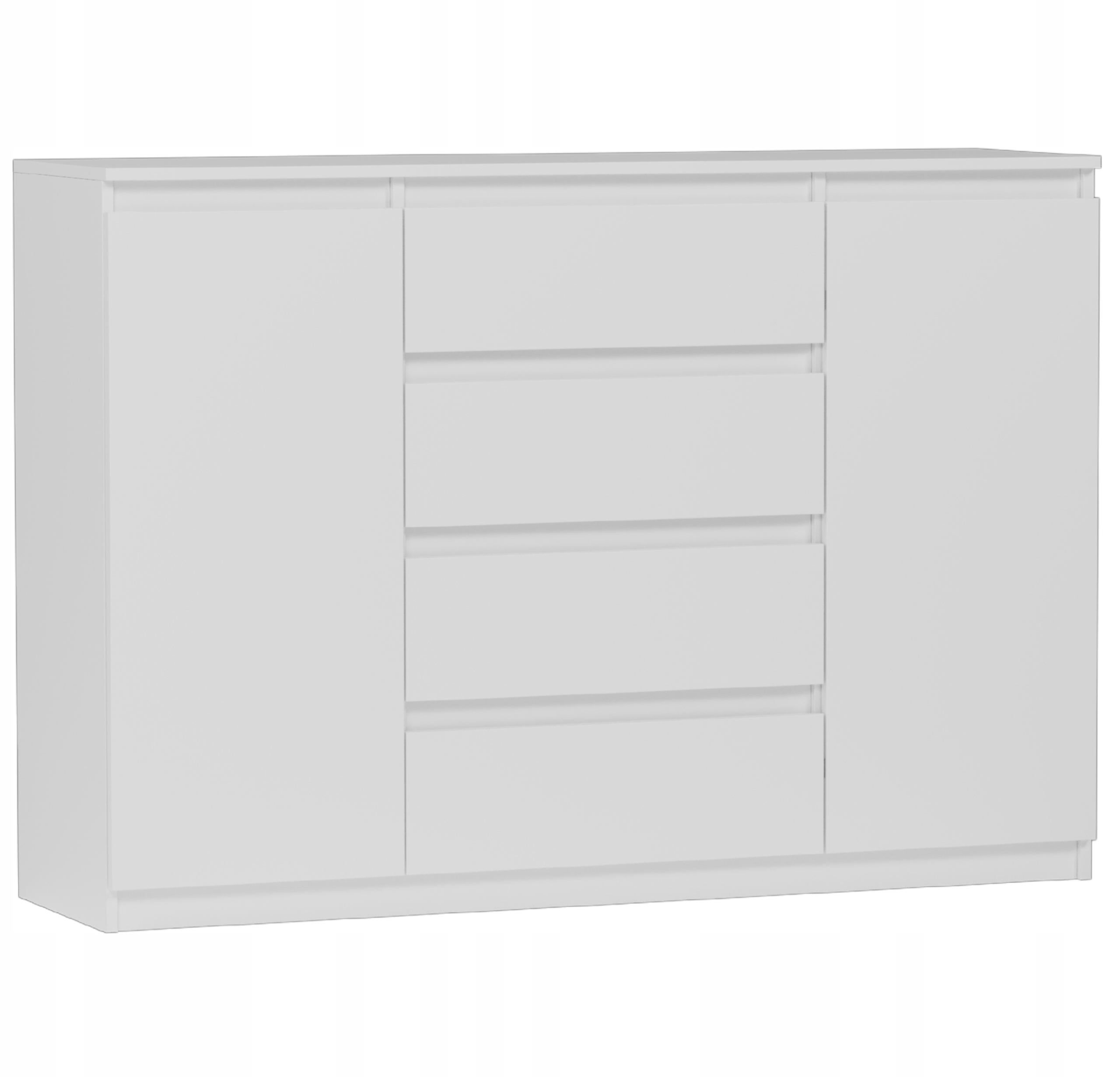 Modna KOMODA 160 SZAFKA 4 SZ. 3 PÓŁKI BIAŁA R160S4