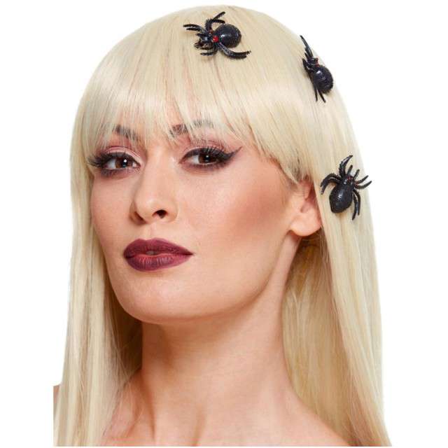 

Spinki do włosów Pająki halloween Czarne 3 szt