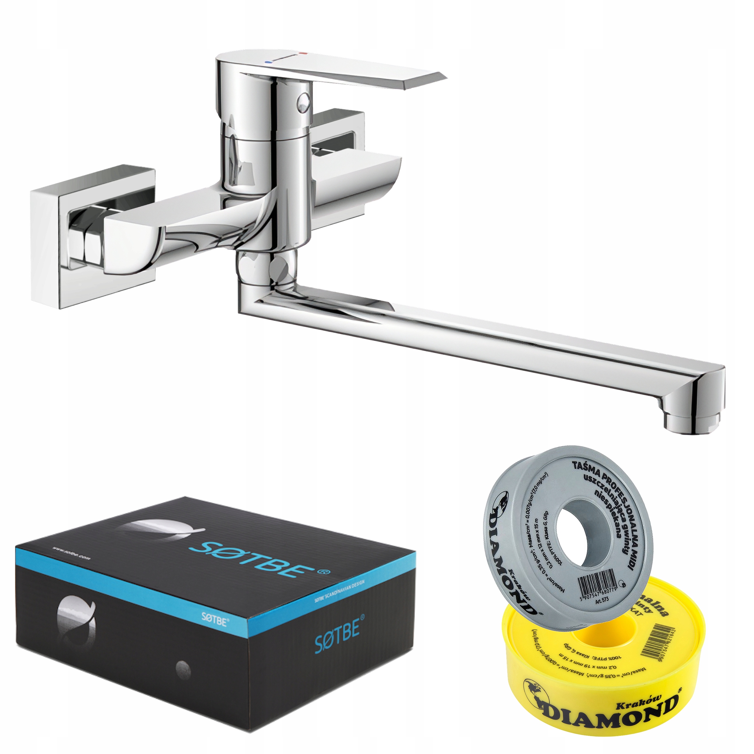 Nástěnná umyvadlová baterie Baterie pro umyvadlo Pohyblivý výtok 20 cm