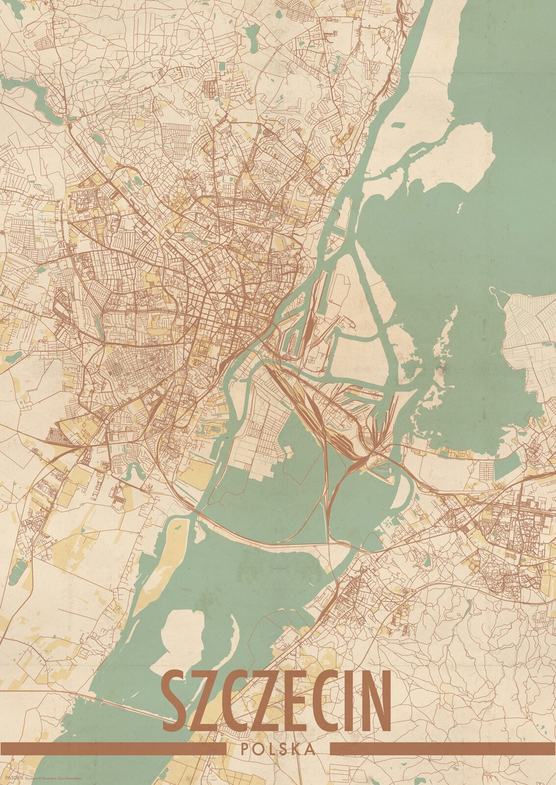 

Szczecin Mapa Miasta plakat A3 29,7x42 cm