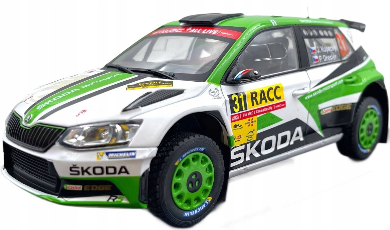 Škoda Fabia R5 2018 Catalunya #31 Jan Kopecký model Ixo 1:24