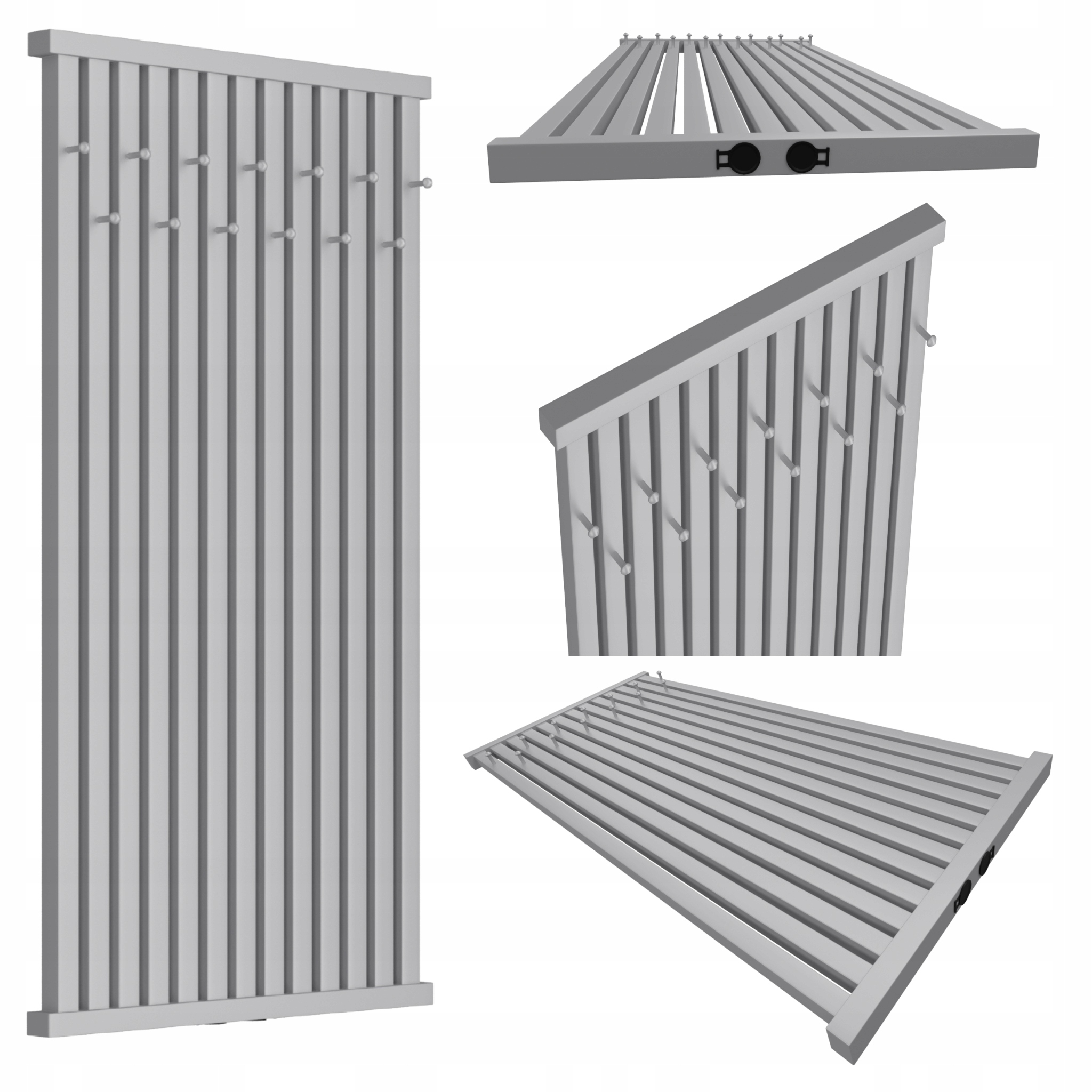 Dekorativní radiátor s věšáky Radiator Hook 120x61 4 Únor (stříbrný)