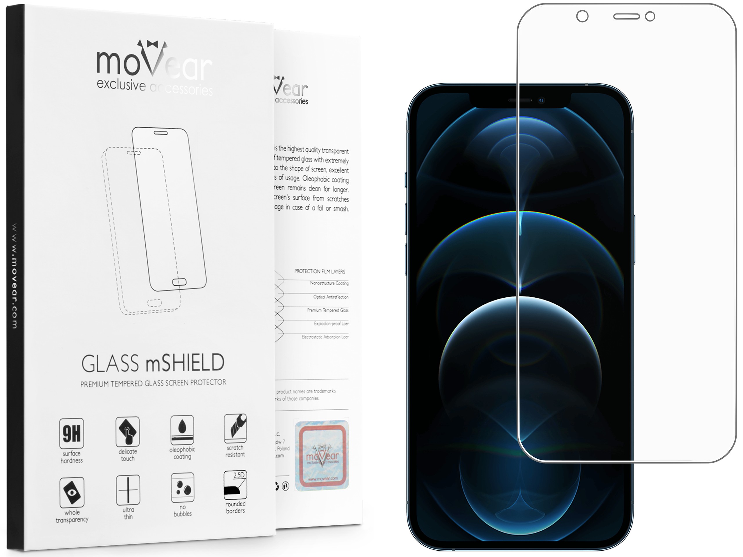 

moVear Matowe Szkło hartowane na iPhone 12 Pro Max