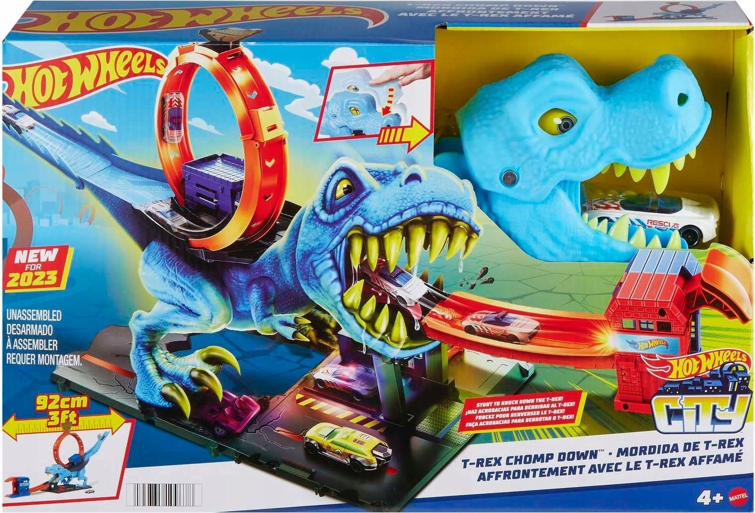 Mattel Hot Wheels City Pętla T-Rexa Zestaw Dinozaur Tor HNP77