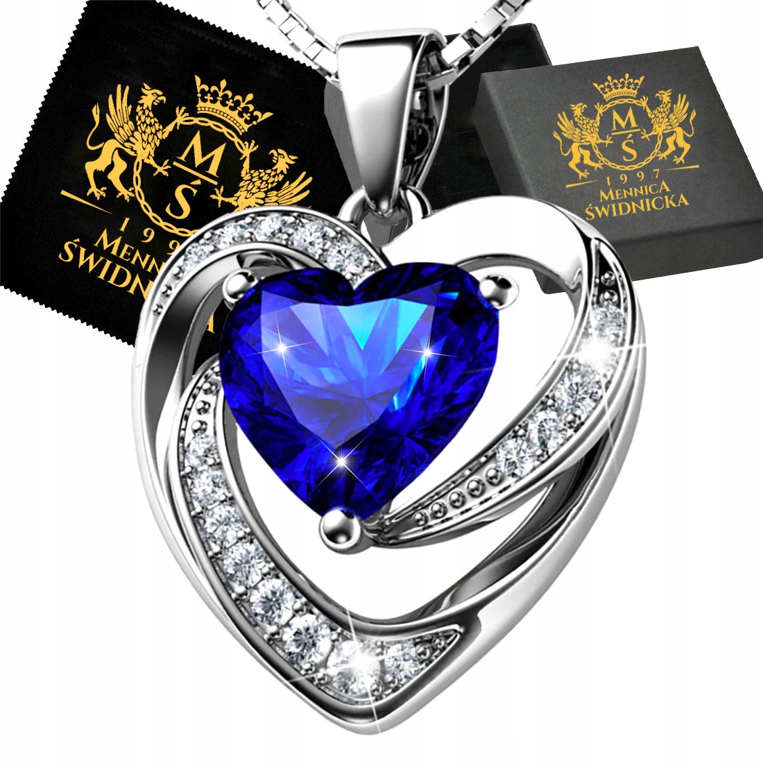 Naszyjnik Srebrny Srebro 925 Łańcuszek Zawieszka Serce Grawer