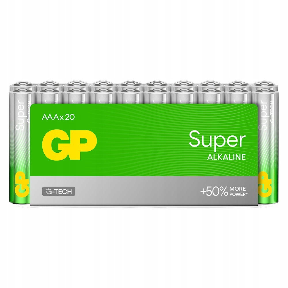 Baterie GP alkaliczne Super 1,5V LR03 AAA 20 sztuk B0110L