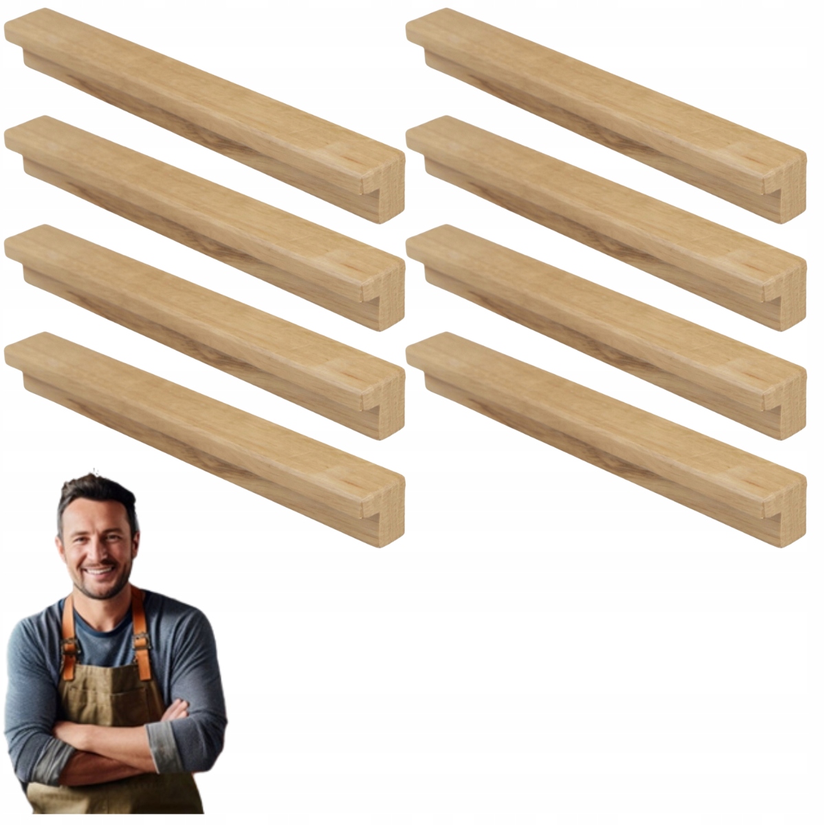 Drevený nábytkový držiak do skrinky Bato 128/173 mm Dubový 8ks