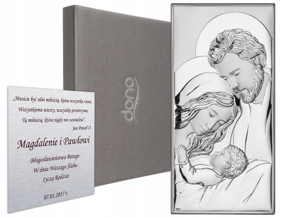 Obrázek stříbrný Svatá rodina Svatba Svaté Přijímání Křes