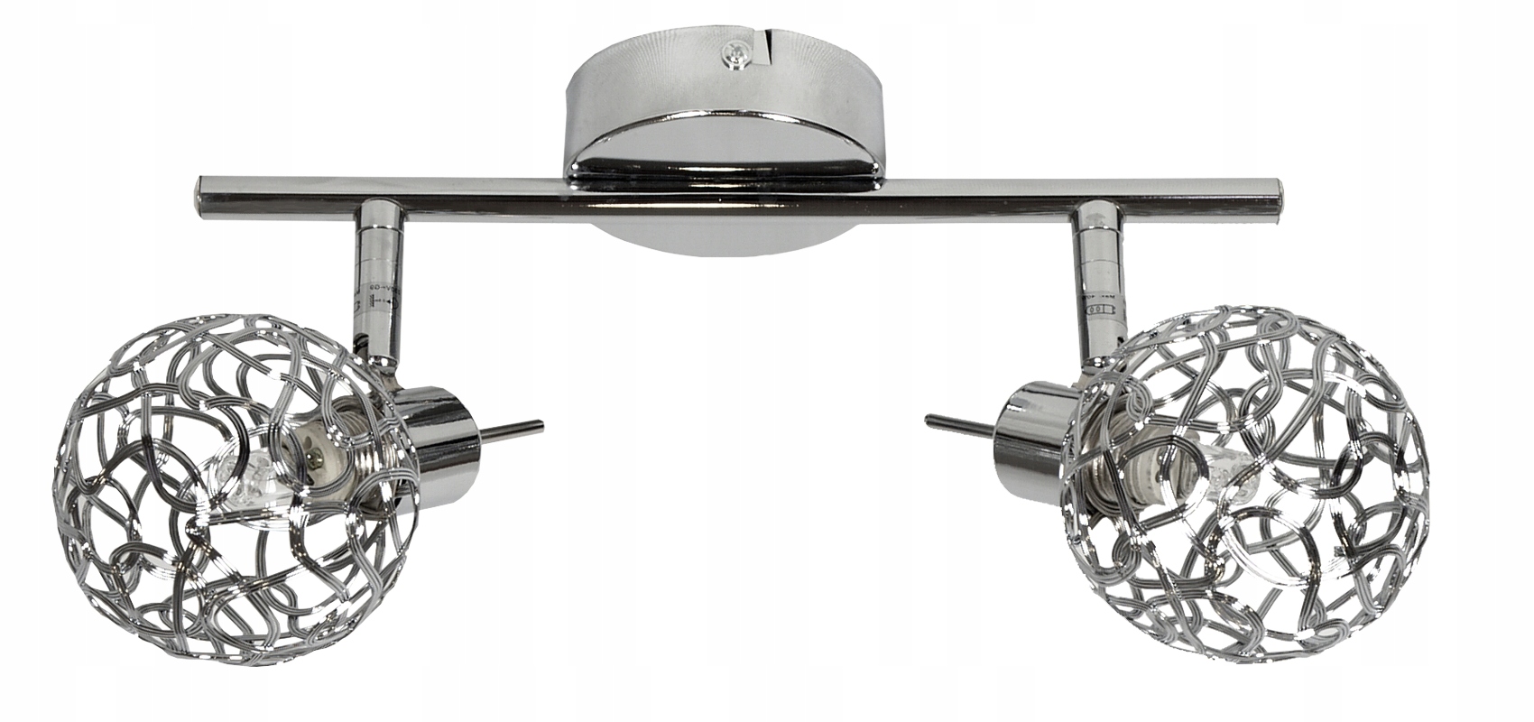 stropní svítidlo Lišta chromová 2 ramenná Abażur 40W