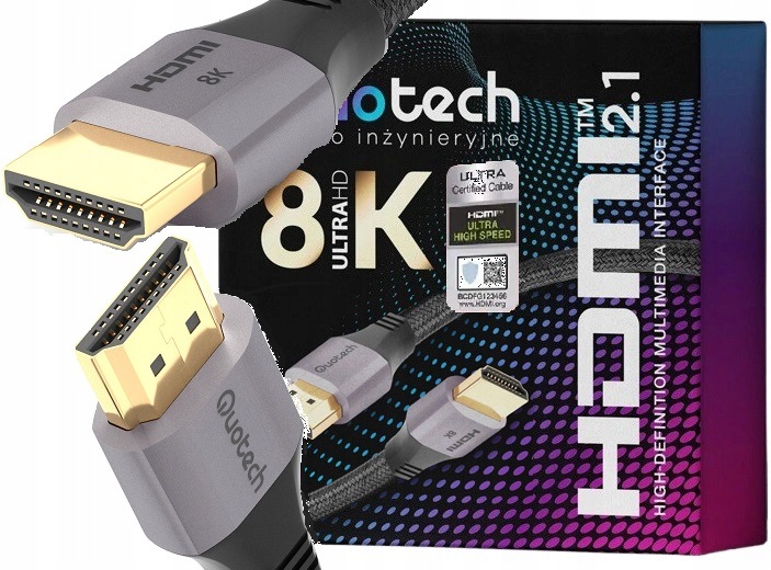 Hdmi 2.1 kabel 8K Ultra High Speed Quotech 5 m