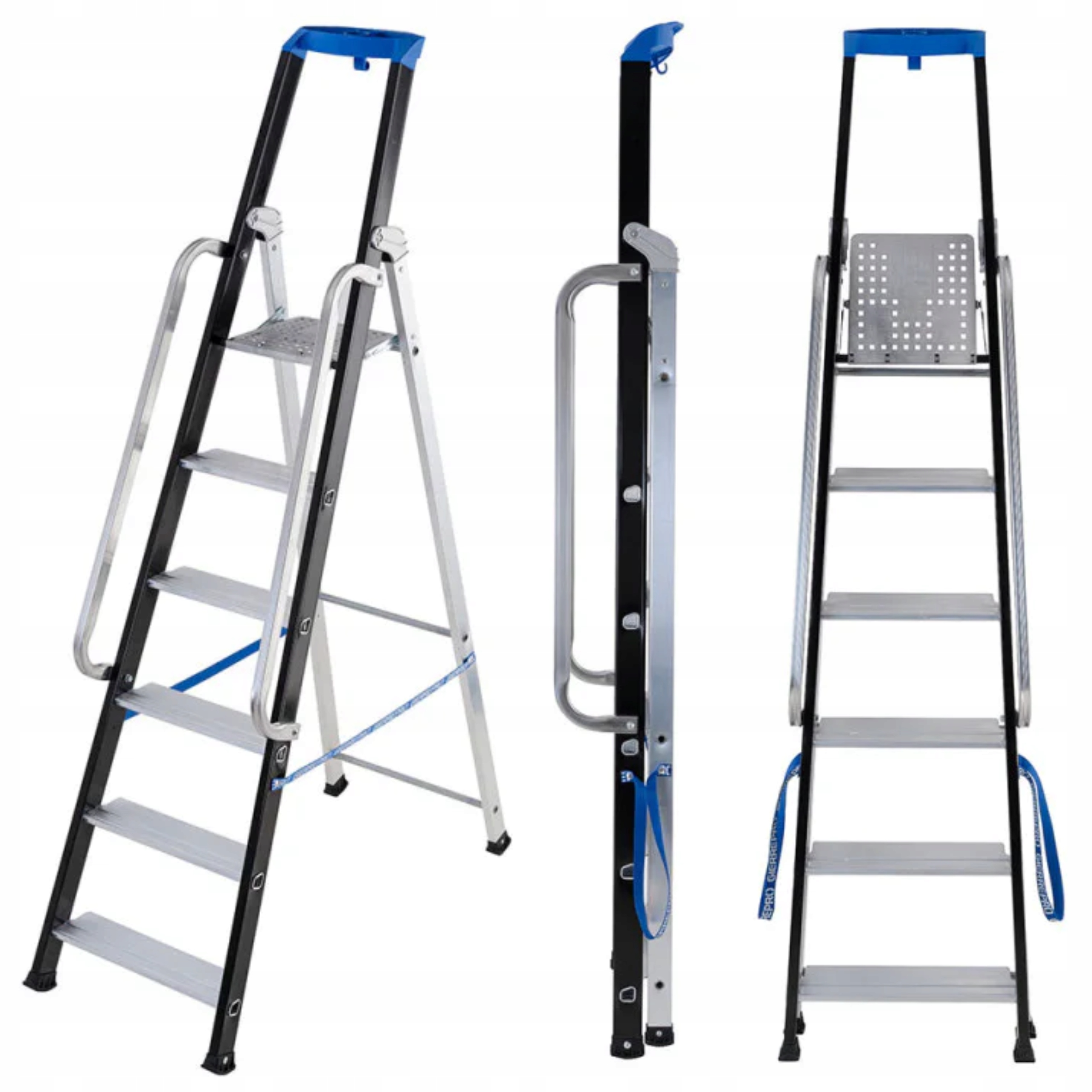 Drabina aluminiowa jednostronna GIERRE 6 stopni podest 150 kg 3,35 m — 6