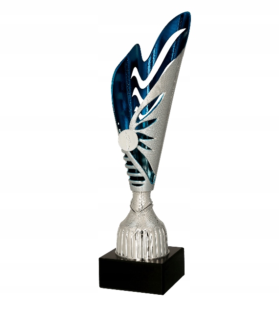 Puchar plastikowy srebrno niebieski 35cm