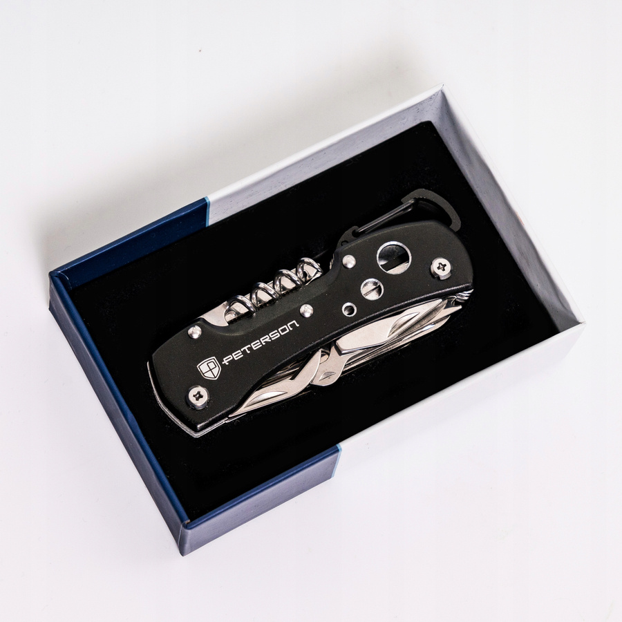 Scyzoryk Nóż Peterson Wielofunkcyjny na PREZENT Multitool w Pudełku Mocny Model PTN S22-02 BLACK