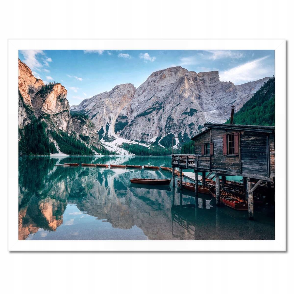 Plakáty v rámu 40x30 Horské jezero a chalupa