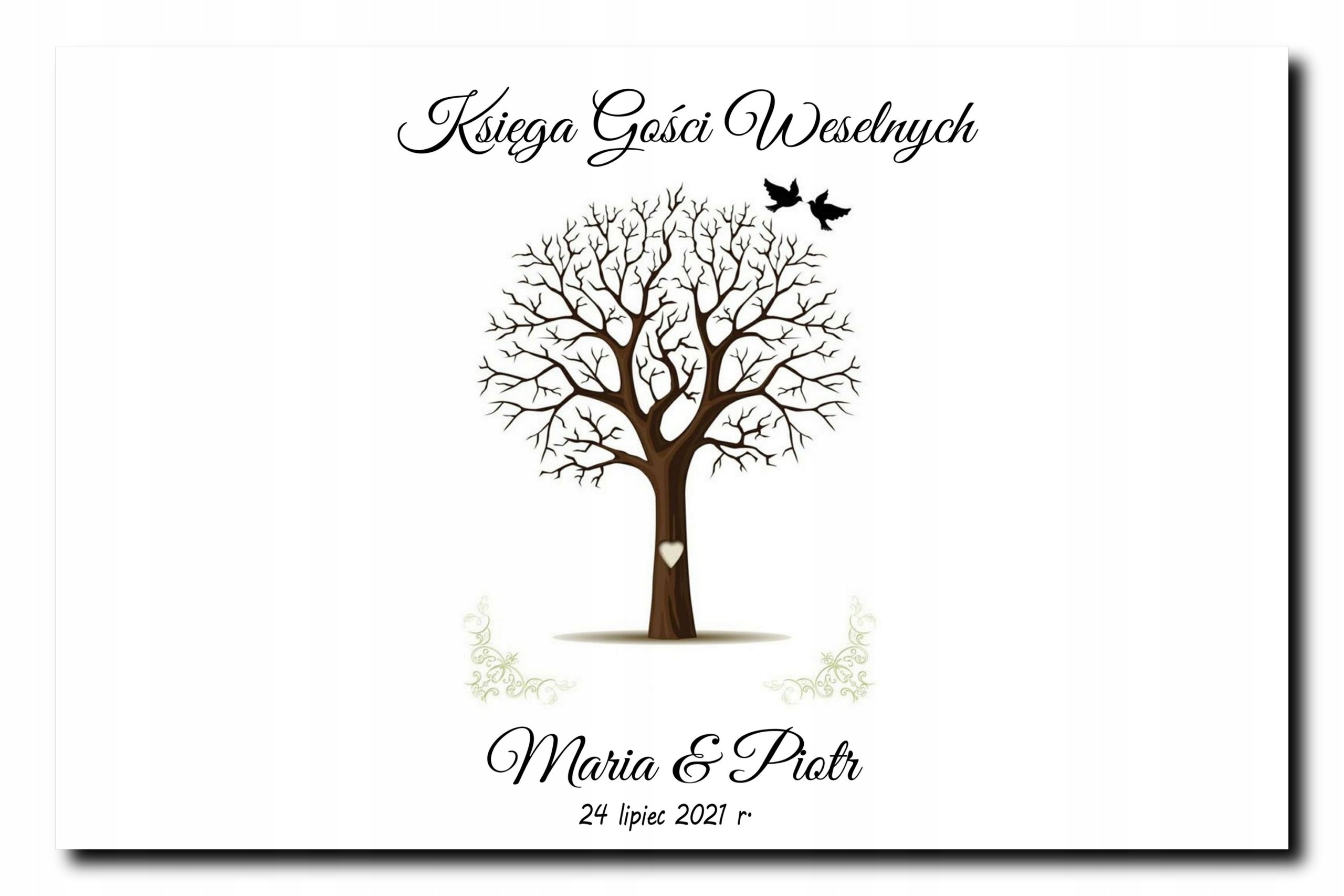Księga gości weselnych obraz drzewo 40x50