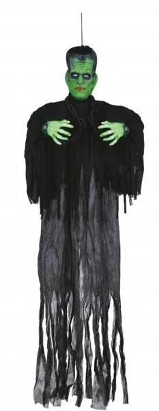 Závěsná dekorace Frankenstein Zombie monstrum 180 cm Halloweenská dekorace