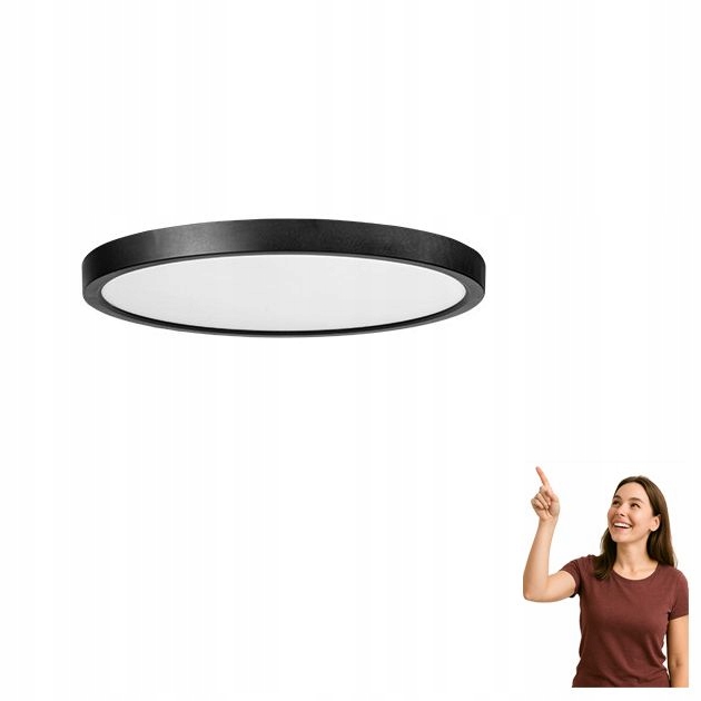 Stropní Svítidlo s Led senzorem pohybu 12W Panka 18 Cct Switch Sensor Bk AZ5354 Azza