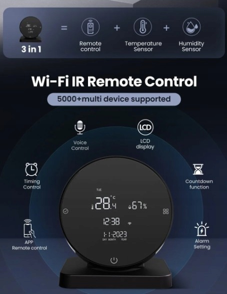 Tuya Wifi LED higrometr termometr wilgotność i in