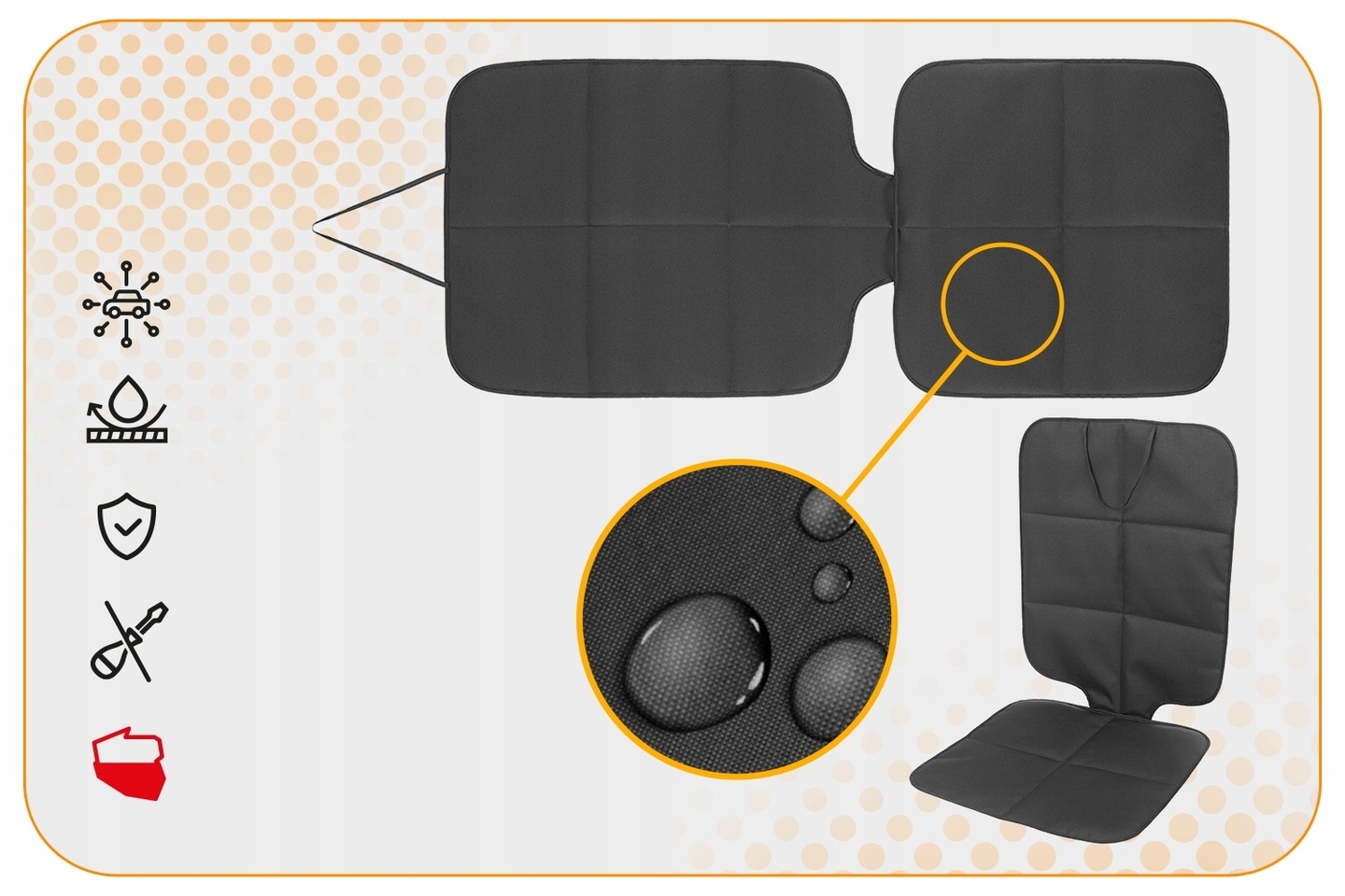 PODKŁADKA POD FOTELIK SAMOCHODOWY UNIWERSALNA GRUBA WODOODPORNA ISOFIX Rodzaj ochraniacz pod fotelik