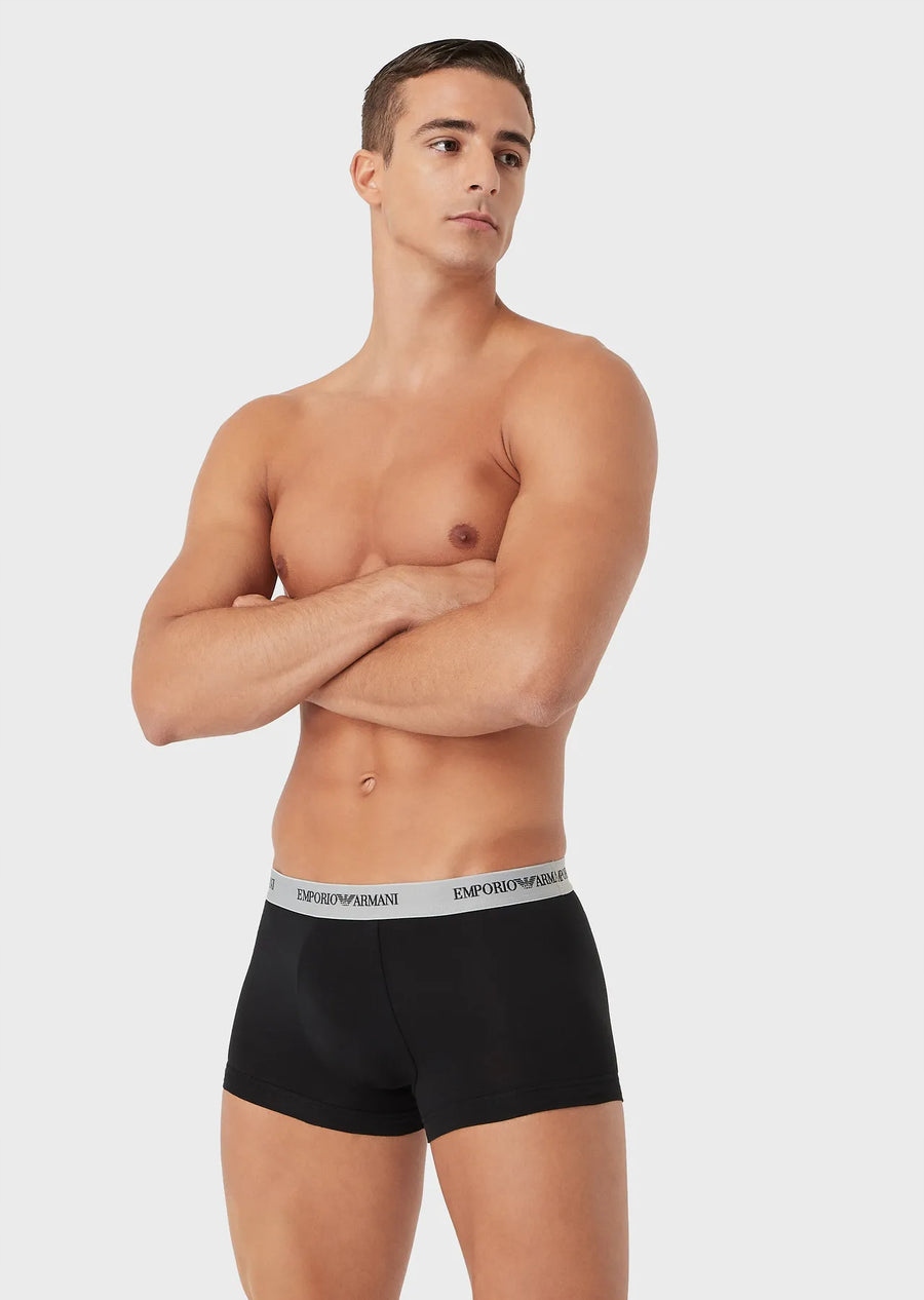 Emporio Armani Černé Pánské Boxerky Z Bavlny, 3 Pack, Velikost 7CA