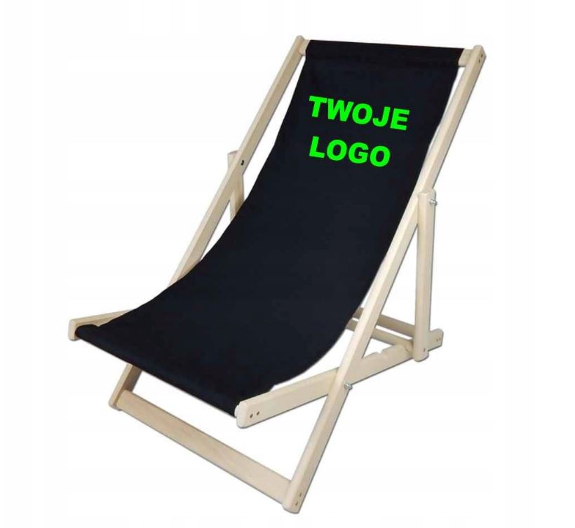 Leżak DREWNIANY Haft Logo Nadruk napis imię