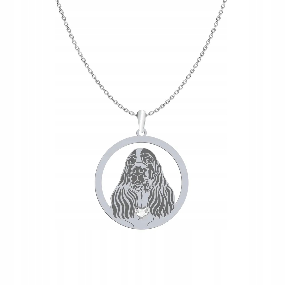 Stříbrný náhrdelník se psem Springer Spaniel 925 Šperky Gravírování Bonus