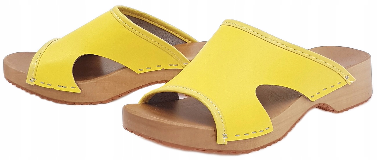 Drewniaki Trepy Skóra Chodaki Medyczne Odkryte *37 Marka Halskór