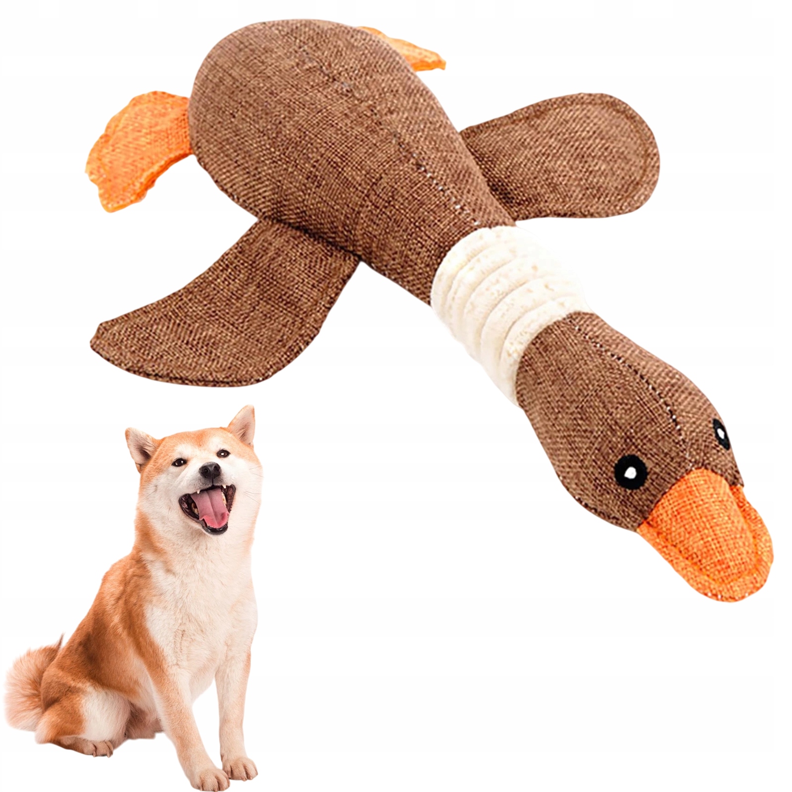 Levně Hračka Plyšové Kousátko S Pískátkem Pro Malé Středně Velké Psy Brown