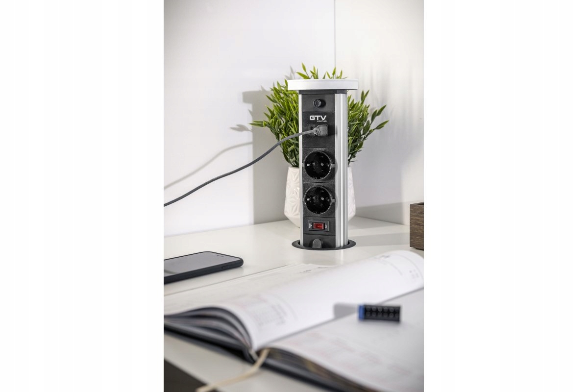 Zásuvka na dosku Camino 2x230V Usb A+c indukčné nabíjanie, biela