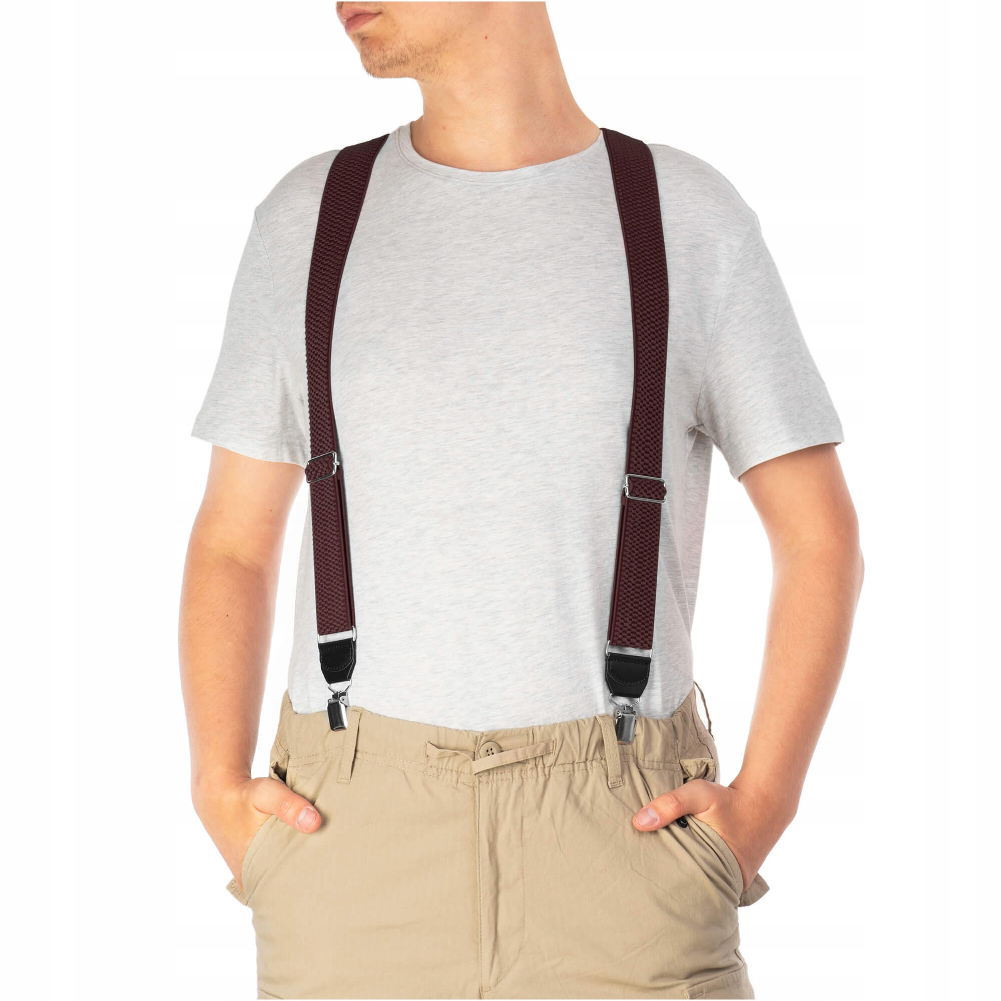 PORZĄDNE SZEROKIE SZELKI MĘSKIE DO SPODNI Wzór dominujący inny wzór