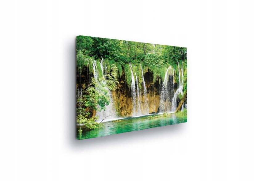 Obraz 100x75 Vodopád příroda krajina zeleň voda skála svěžest klid