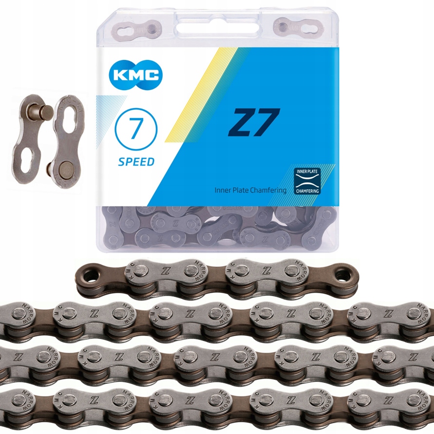 Łańcuch Kmc Z7 szaro-brązowy 114 ogniw Box