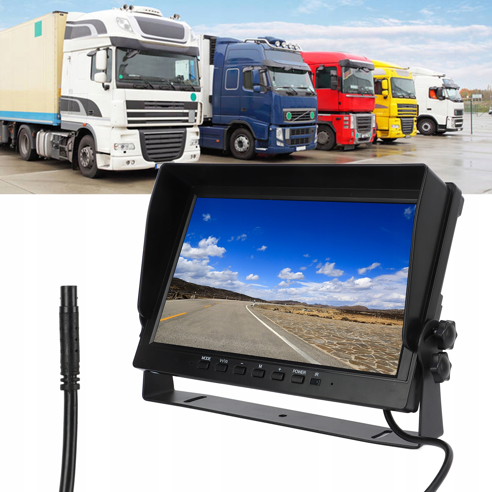 WYŚWIETLACZ COFANIA HD MONITOR Z KAMERĄ TYLNĄ EKRAN TFT LCD KOPII ZAPASOWYC Kierunek detekcji tył