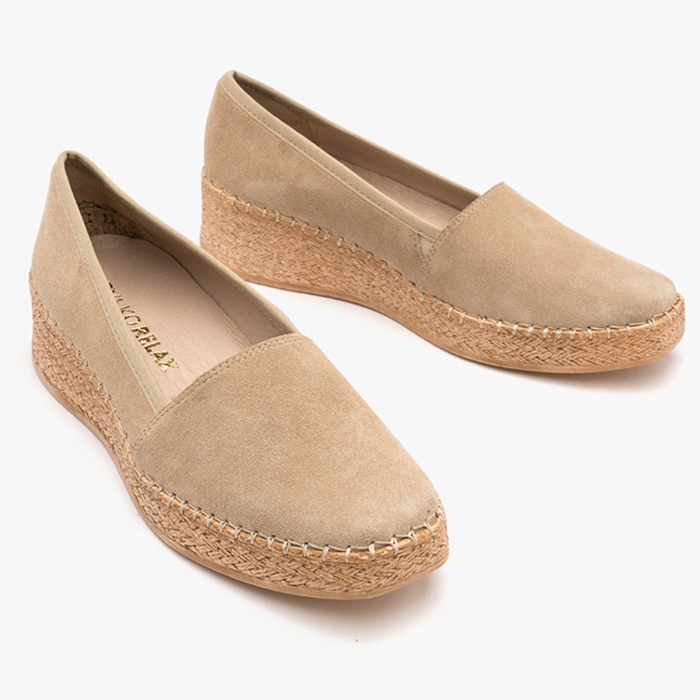 Ryłko D2ND1 5TE piaskowe espadryle r .40 welur platforma KOCHLAND