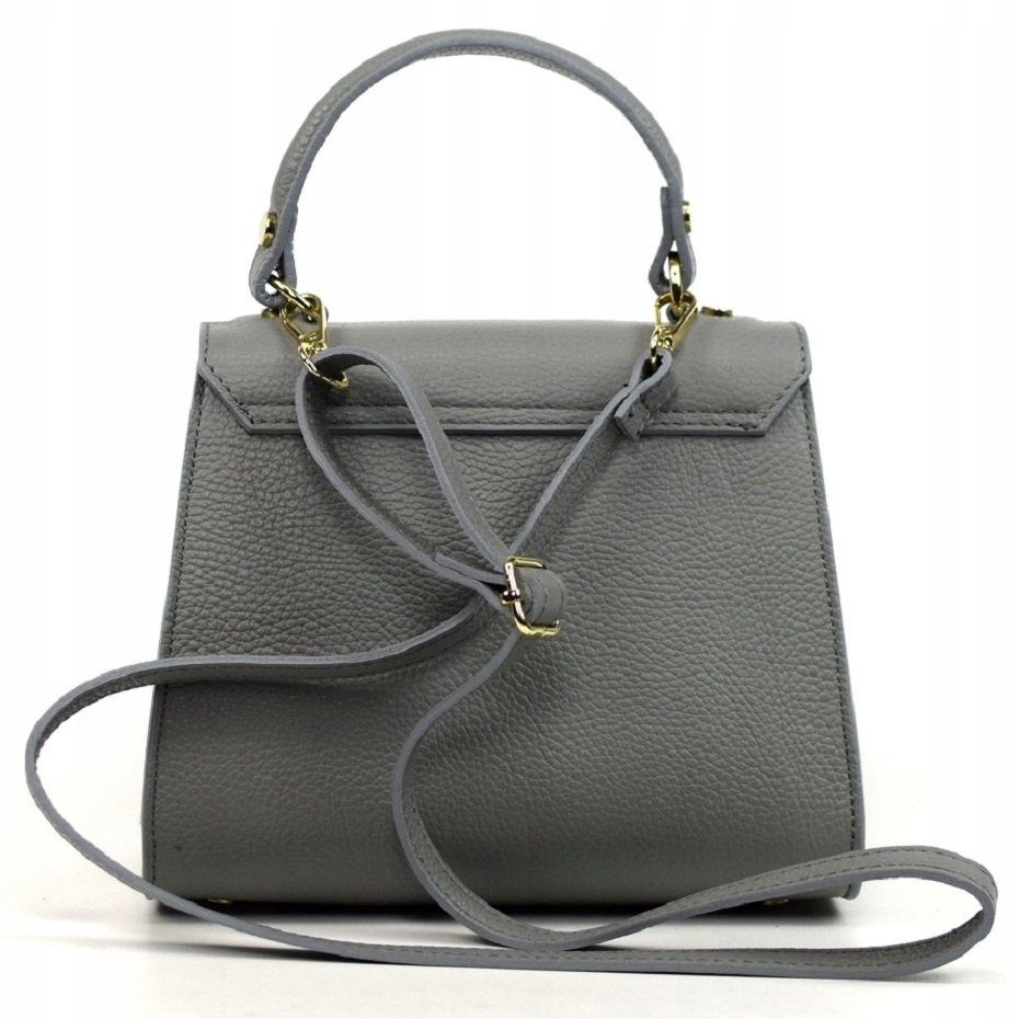 TOREBKA BORSE IN PELLE SKÓRA NATURALNA SZARA MINI 943N Kolor szary