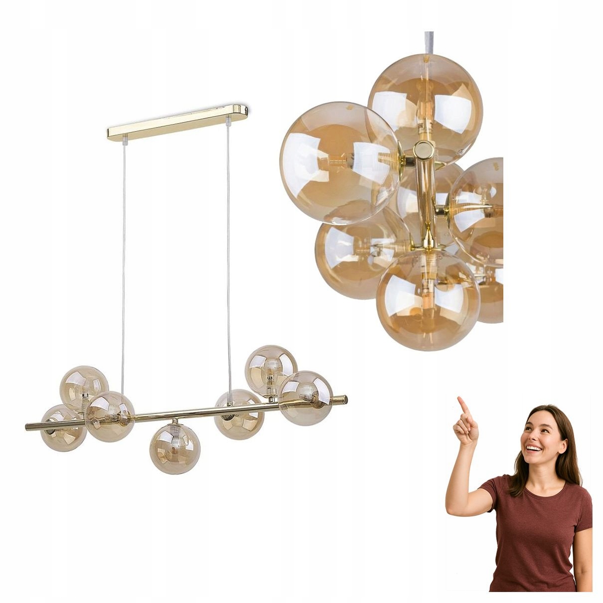 Závesná lampa Estera Gold 5668 Tk Lighting