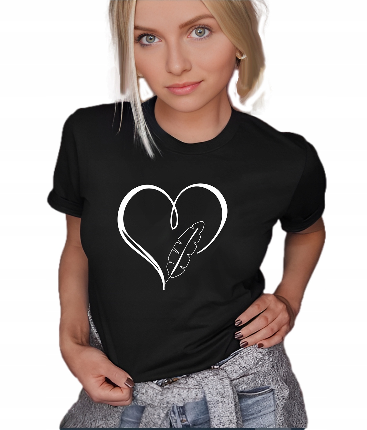 

Koszulka damska T-shirt z nadrukiem Serce XL