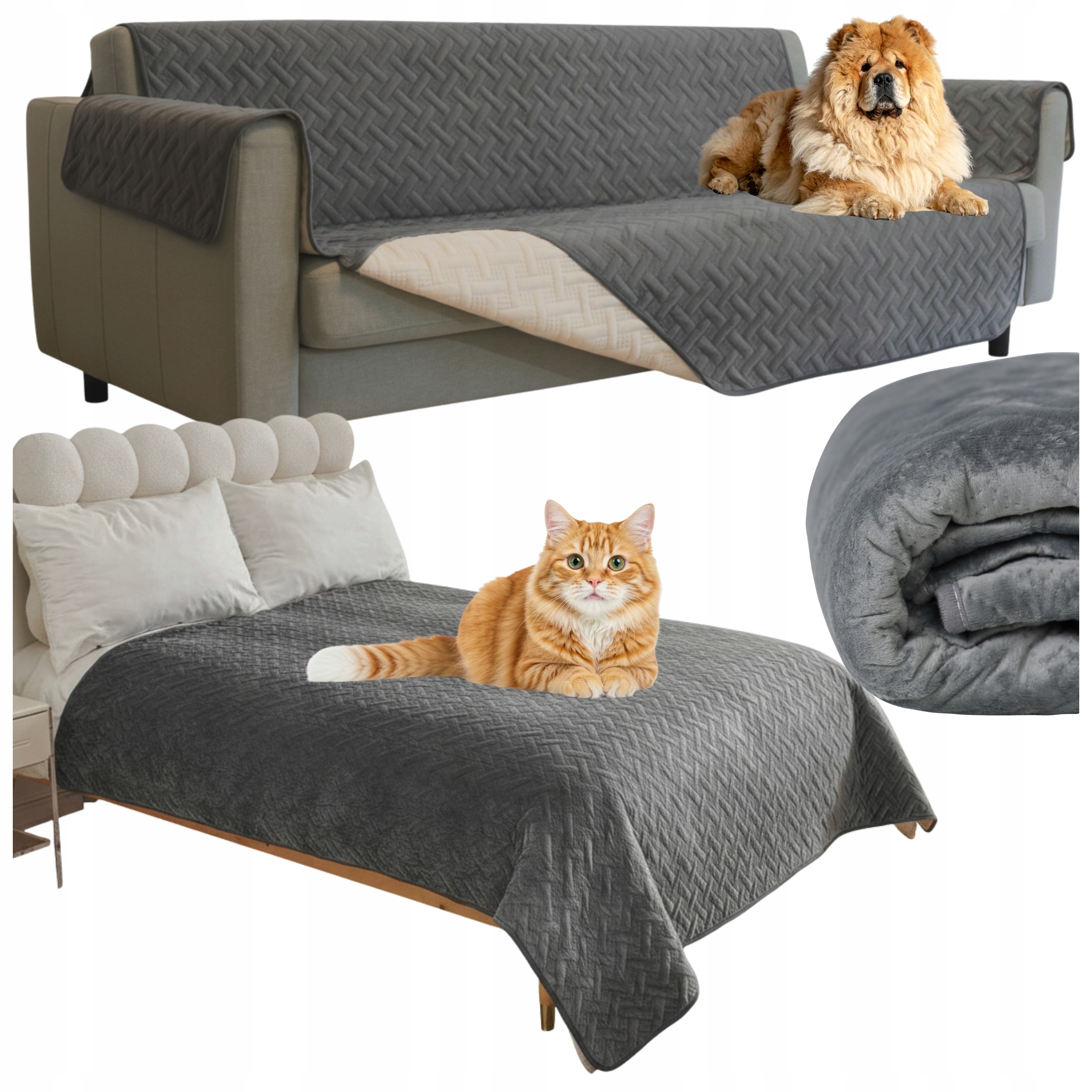 Ochranný přehoz na postel pro psa, protiskluzový, voděodolný, 167x193