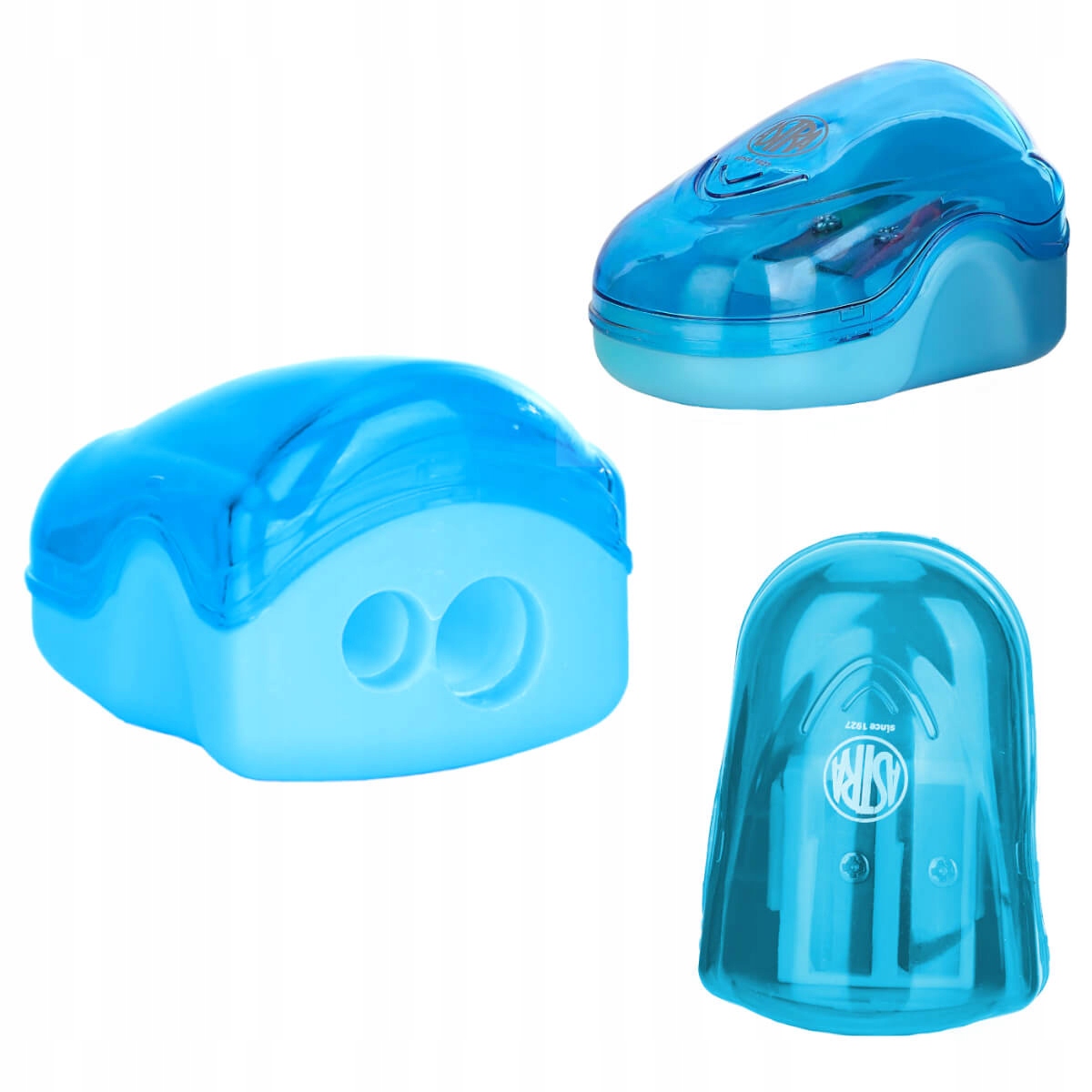 Temperówka podwójna z pojemnikiem niebieska ASTRA