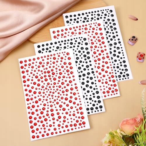 Samolepicí Kameny Na Obličej Červeno-černé Sada Diy Party