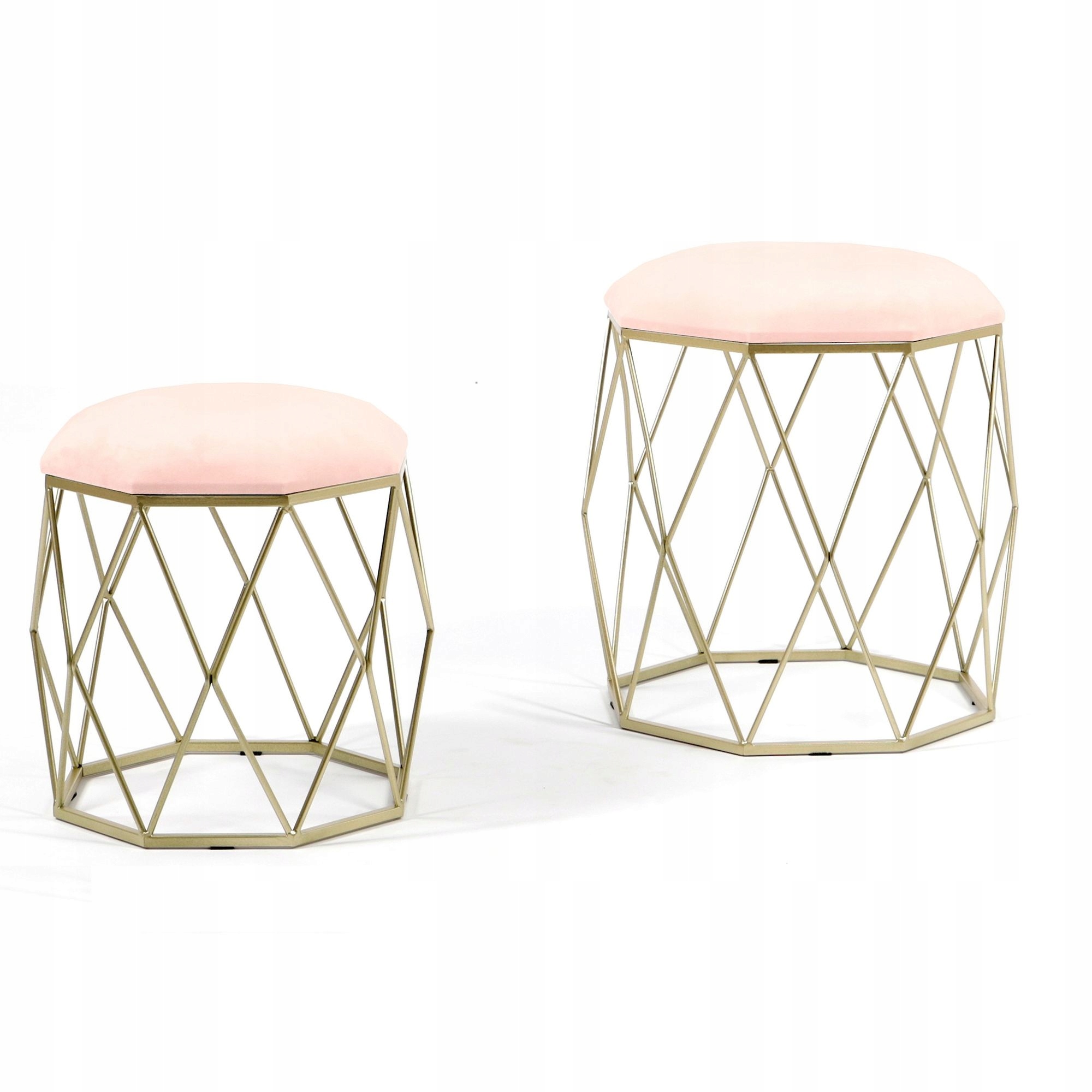 Pufa Welurowa Złota Różowa Welur 37 + 45cm 2w1