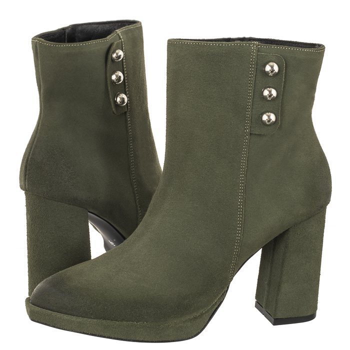 Boty Kotníkové Boty na podpatku Maciejka Olivové 06225-24