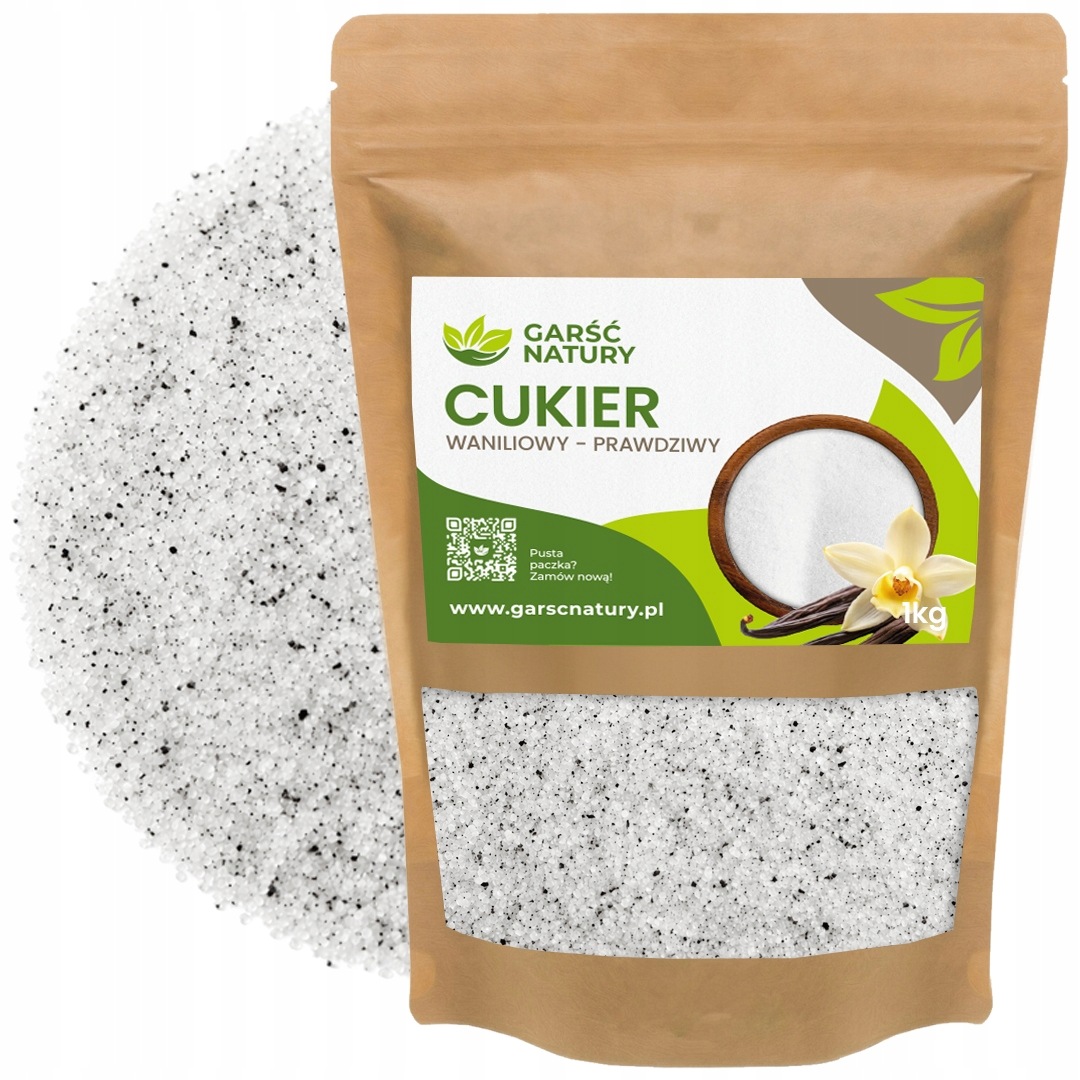 Cukier Waniliowy Prawdziwy Z Dodatkiem Wanilii 1 kg Naturalny Polski 1000 g