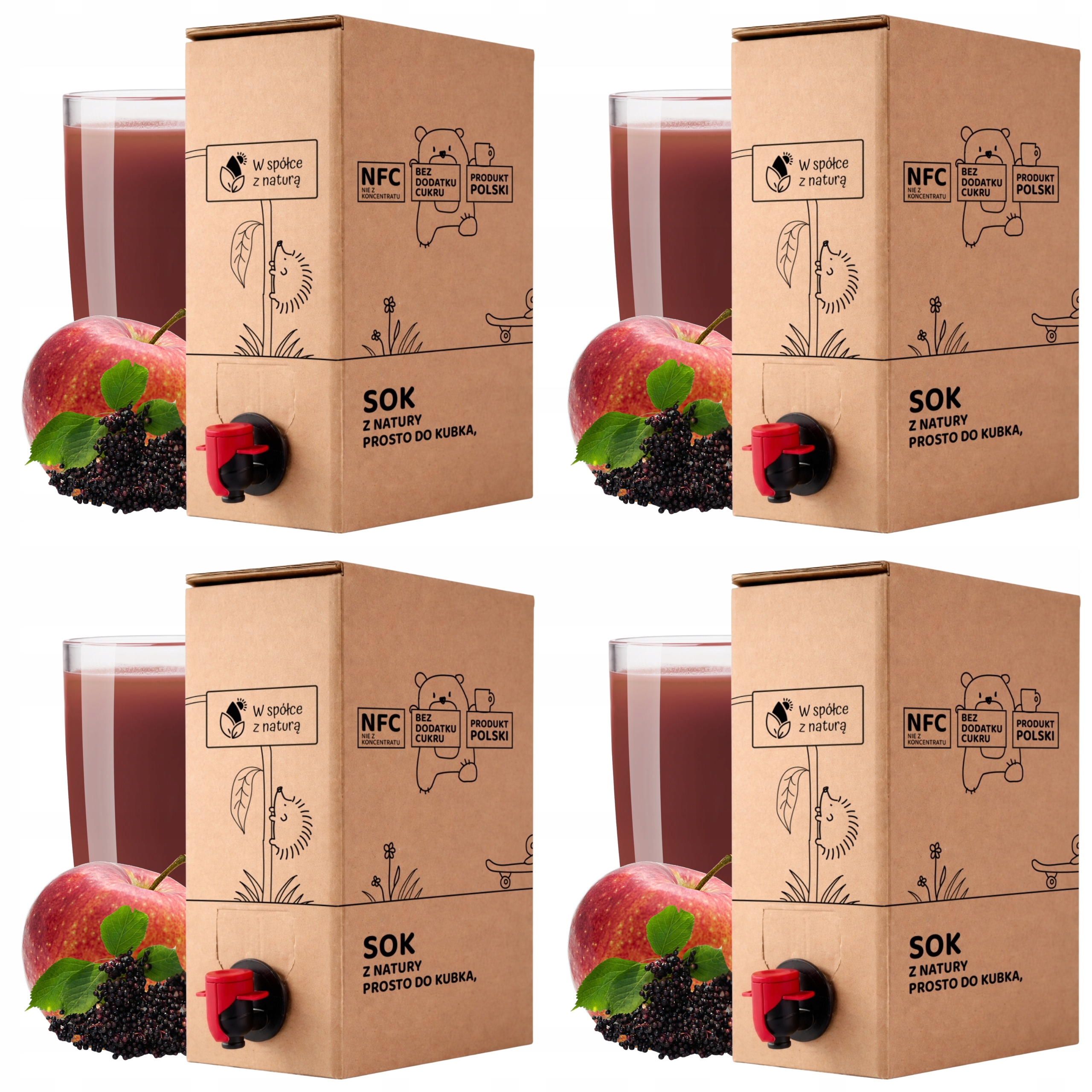 Sok z Jabłek i Czarnego Bzu 5l 100% Nfc Jabłko-Czarny Bez zestaw