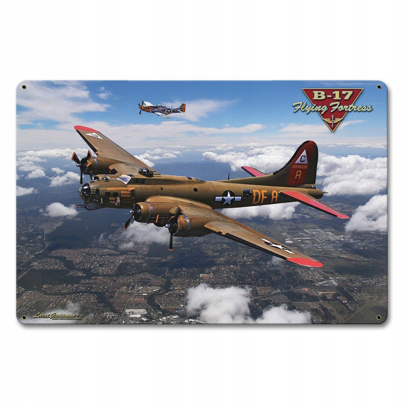 Вывеска 30x46, B-17 Flying Fortress, США хит подарок